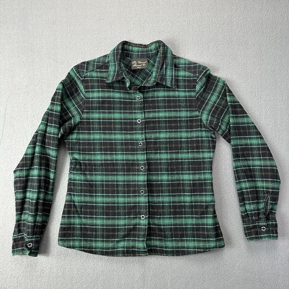 The Vermont Flannel Co cotton flannel camp shirt SMALL tag vtg usa made outdoor